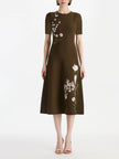 MIXED BOTANICAL JACQUARD DRESS