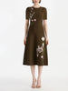MIXED BOTANICAL JACQUARD DRESS