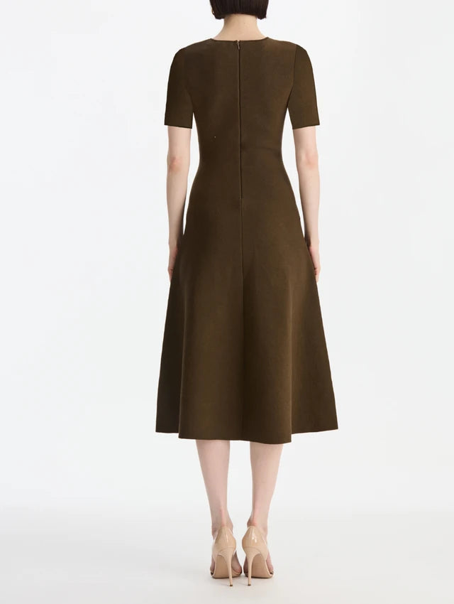 MIXED BOTANICAL JACQUARD DRESS