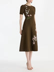 MIXED BOTANICAL JACQUARD DRESS