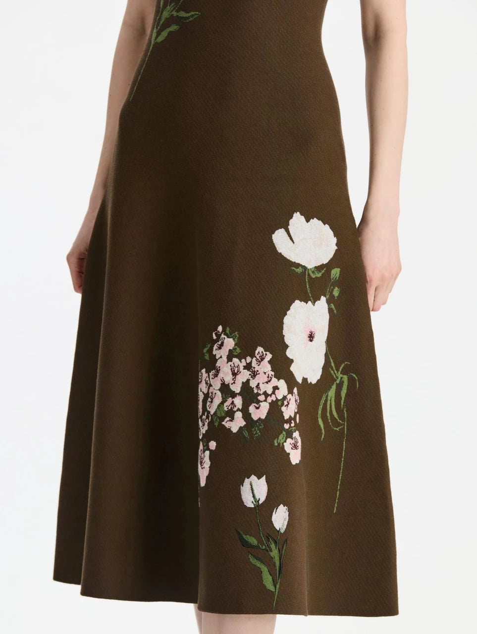 MIXED BOTANICAL JACQUARD DRESS