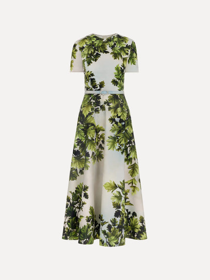 MAPLE LEAVES COTTON POPLIN DRESS