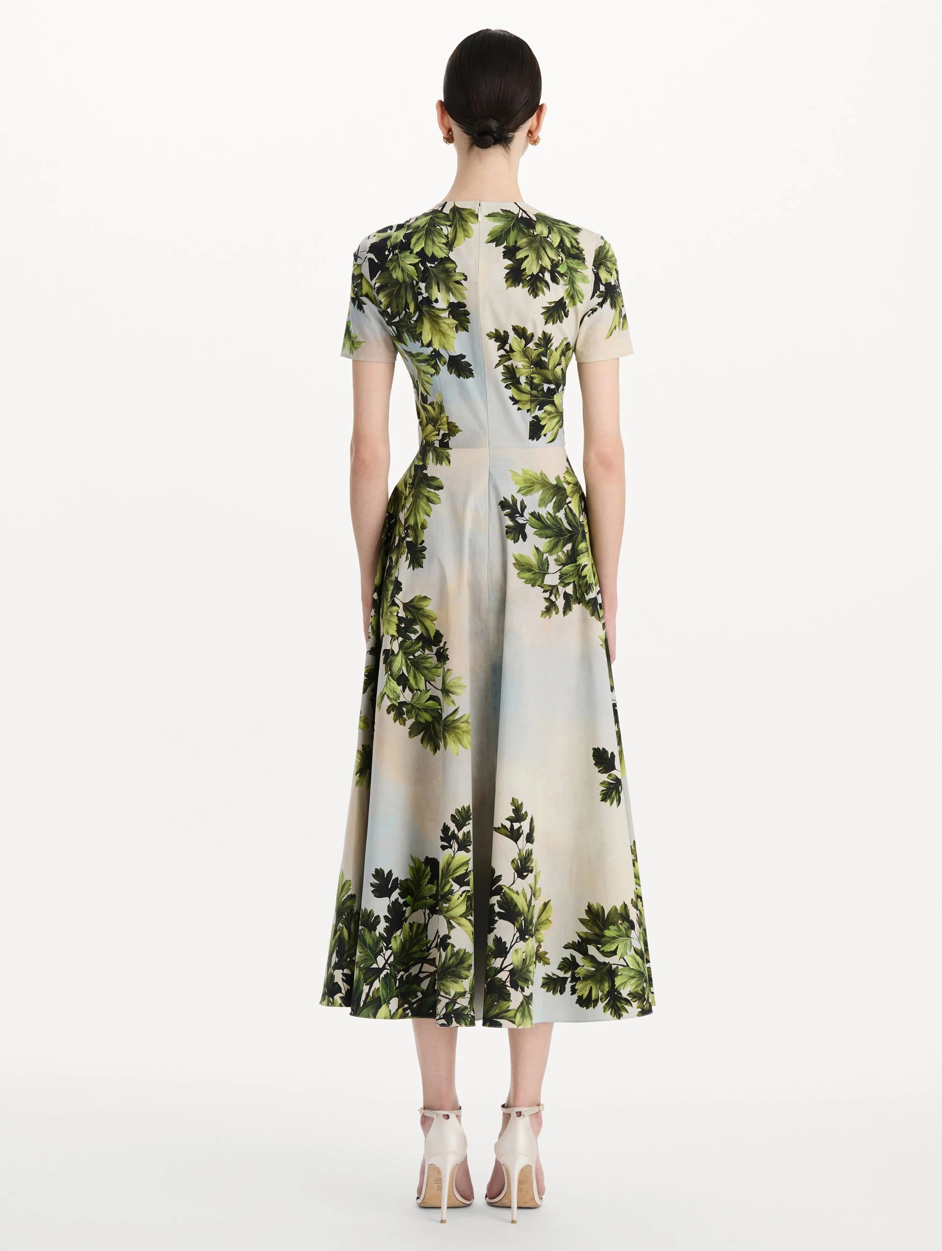 MAPLE LEAVES COTTON POPLIN DRESS