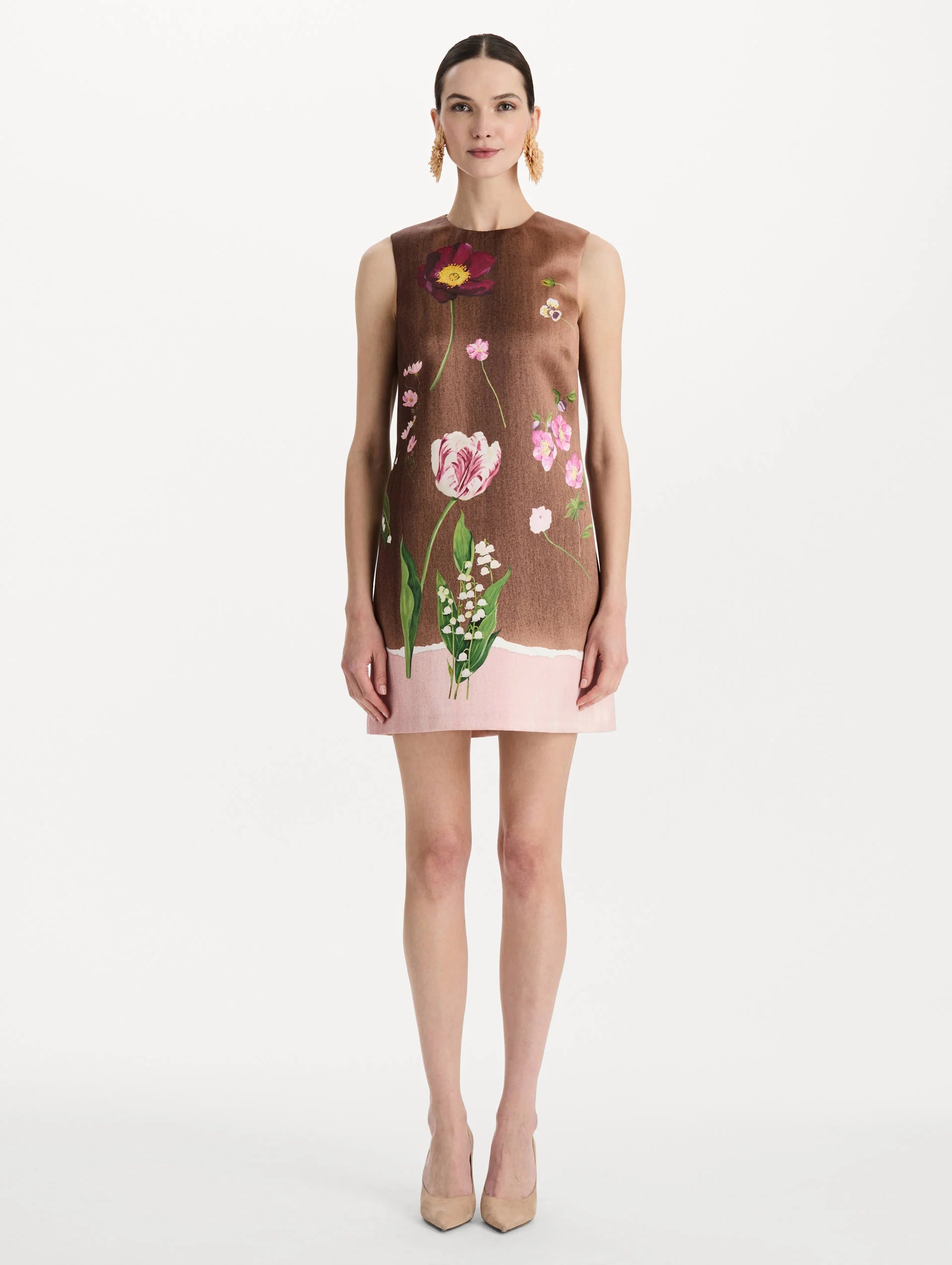 MIXED BOTANICAL SHIFT DRESS