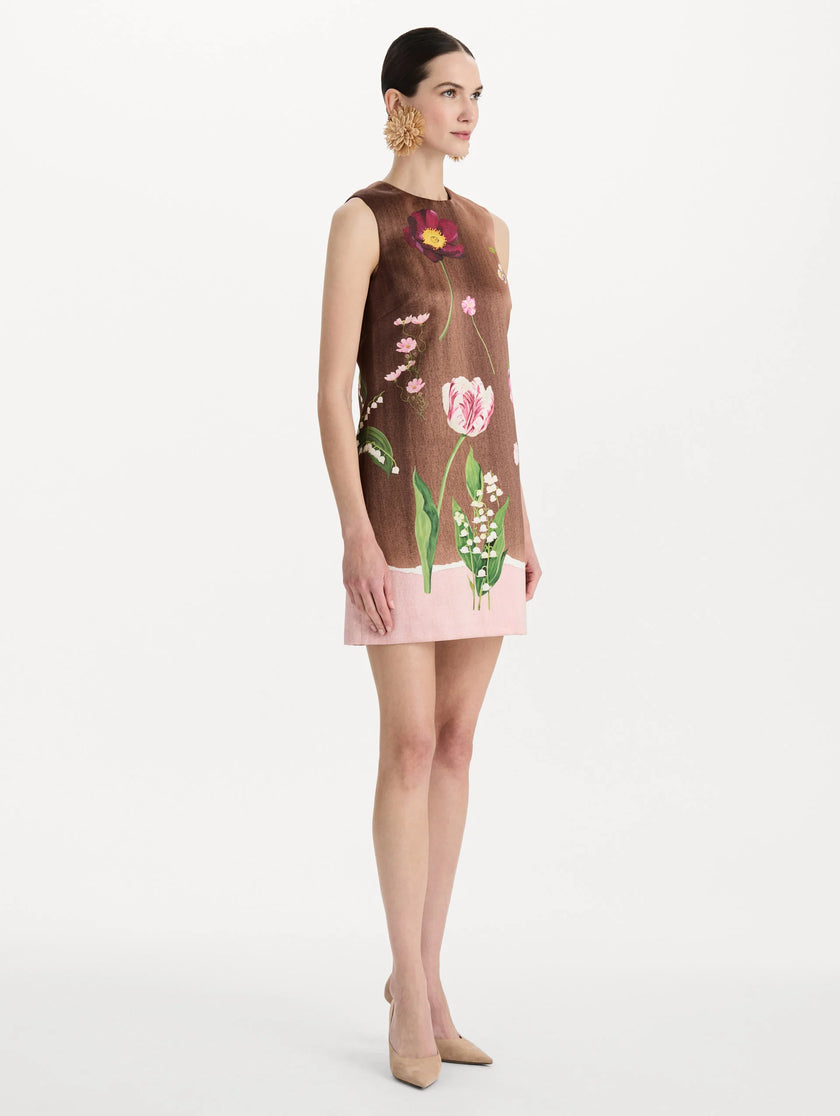 MIXED BOTANICAL SHIFT DRESS