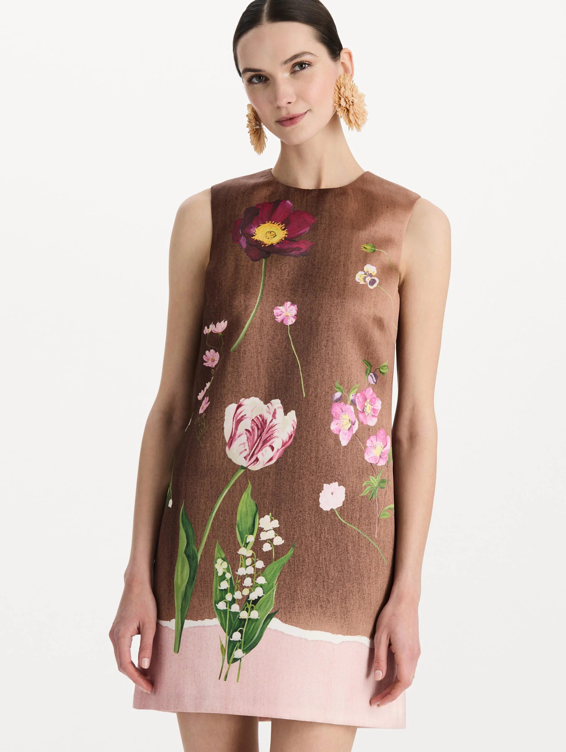 MIXED BOTANICAL SHIFT DRESS