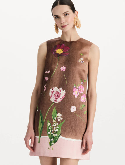 MIXED BOTANICAL SHIFT DRESS