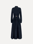 BOW BELT COTTON STRETCH TWILL DRESS