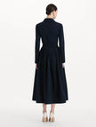 BOW BELT COTTON STRETCH TWILL DRESS