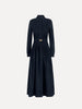 BOW BELT COTTON STRETCH TWILL DRESS