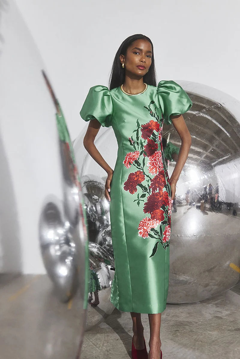 VASPER DRESS IN EVERGREEN CONSERVATORY