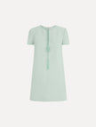 BEADED BOW DETAIL SHIFT DRESS