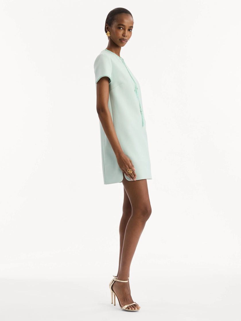 BEADED BOW DETAIL SHIFT DRESS