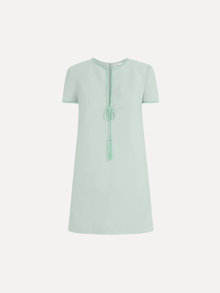 BEADED BOW DETAIL SHIFT DRESS