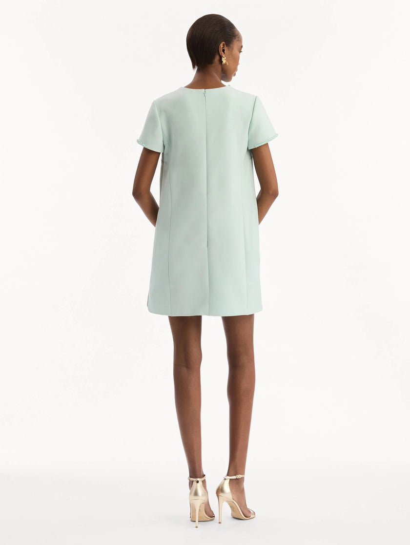 BEADED BOW DETAIL SHIFT DRESS
