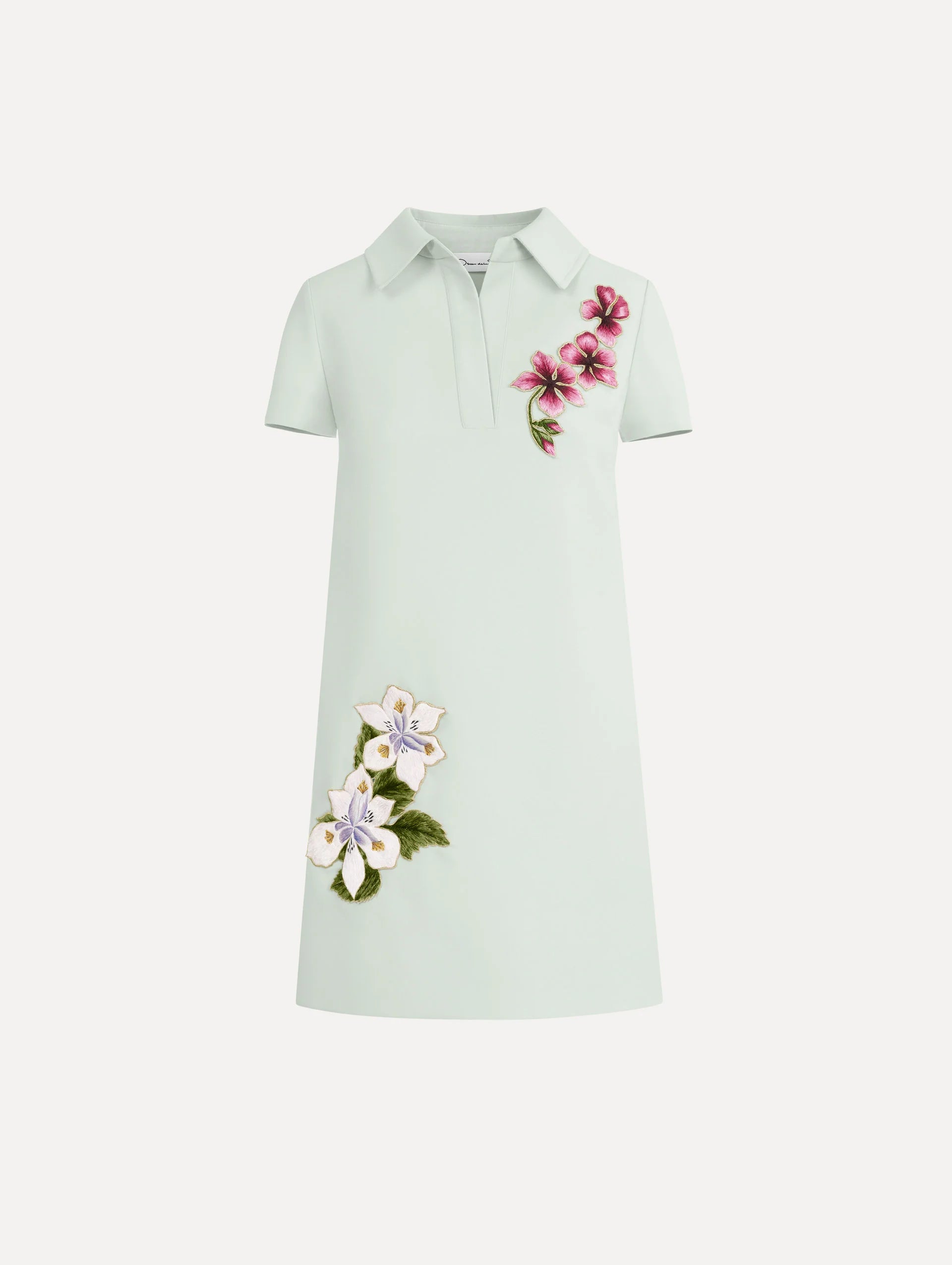 DOMINICAN MIXED FLORAL THREADWORK SHIFT DRESS