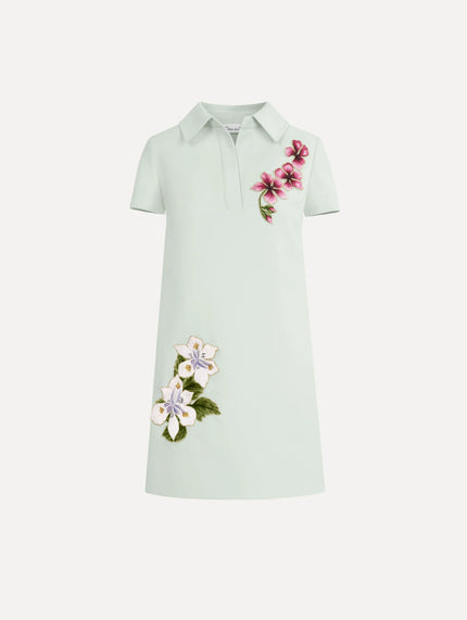 DOMINICAN MIXED FLORAL THREADWORK SHIFT DRESS