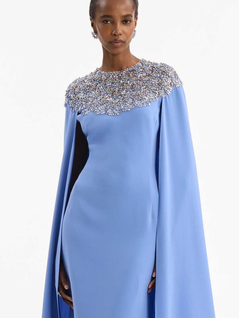 CRYSTAL AND GLASS EMBROIDERED CAFTAN
