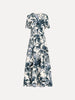 DOTTED PALM LEAVES COTTON POPLIN SHORT SLEEVE SHIRT