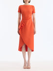 DRAPE DETAIL WOOL DRESS