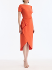 DRAPE DETAIL WOOL DRESS