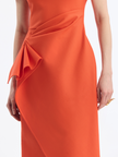 DRAPE DETAIL WOOL DRESS