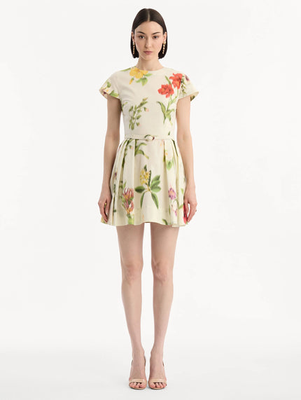 CHINE DOMINICAN MIXED FLORAL COTTON POPLIN DRESS