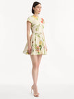 CHINE DOMINICAN MIXED FLORAL COTTON POPLIN DRESS