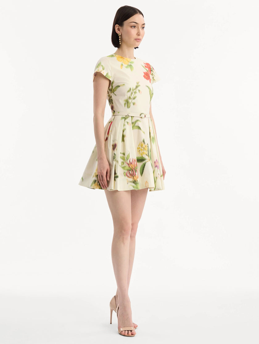 CHINE DOMINICAN MIXED FLORAL COTTON POPLIN DRESS