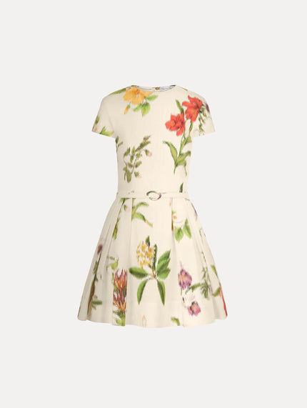 CHINE DOMINICAN MIXED FLORAL COTTON POPLIN DRESS