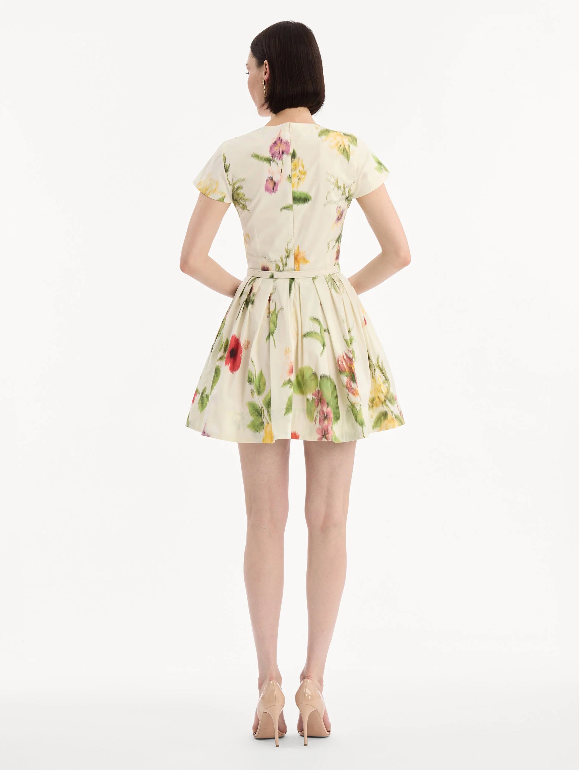 CHINE DOMINICAN MIXED FLORAL COTTON POPLIN DRESS