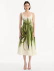 PALM LEAVES COTTON POPLIN DRESS