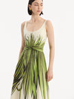 PALM LEAVES COTTON POPLIN DRESS