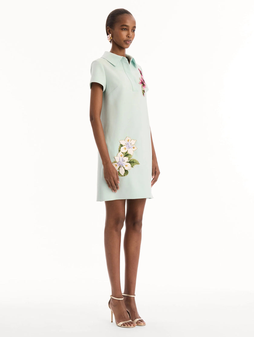 DOMINICAN MIXED FLORAL THREADWORK SHIFT DRESS