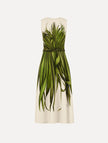 PALM LEAVES WOOL BLEND DRESS