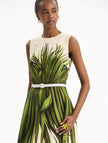 PALM LEAVES WOOL BLEND DRESS