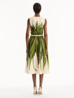 PALM LEAVES WOOL BLEND DRESS