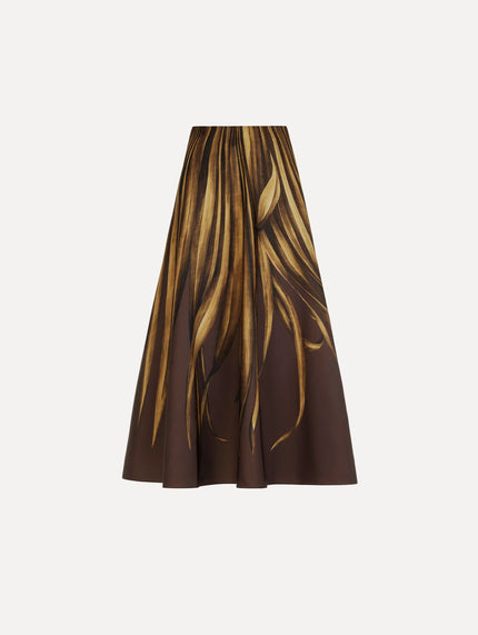 PALM LEAVES FAILLE SKIRT