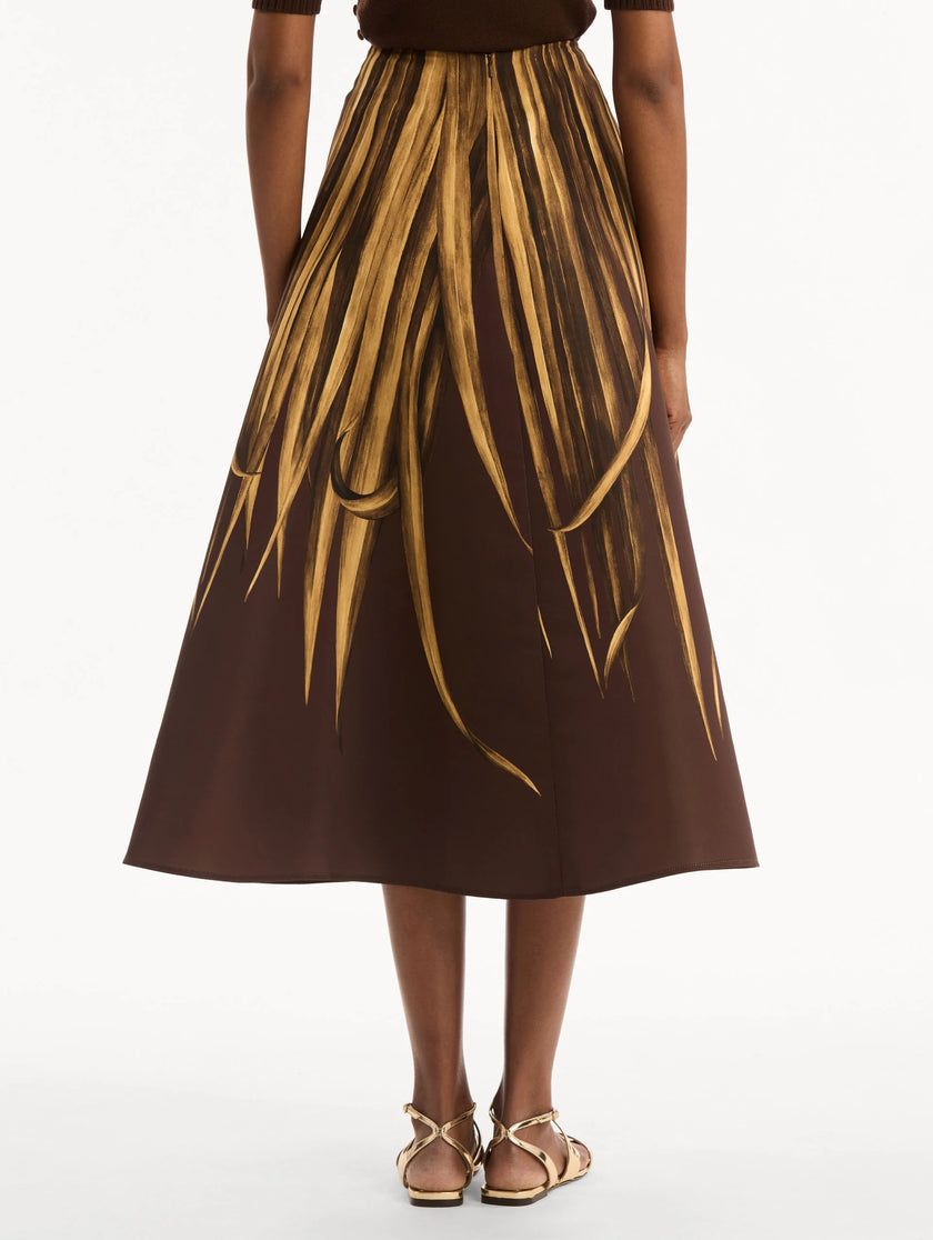 PALM LEAVES FAILLE SKIRT