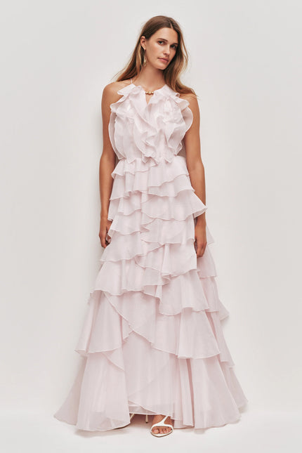 CLE GOWN HALTER NECK TIERED GOWN