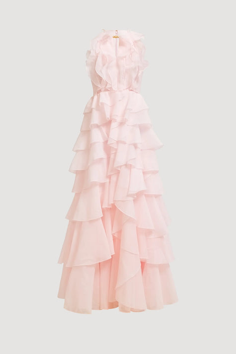 CLE GOWN HALTER NECK TIERED GOWN