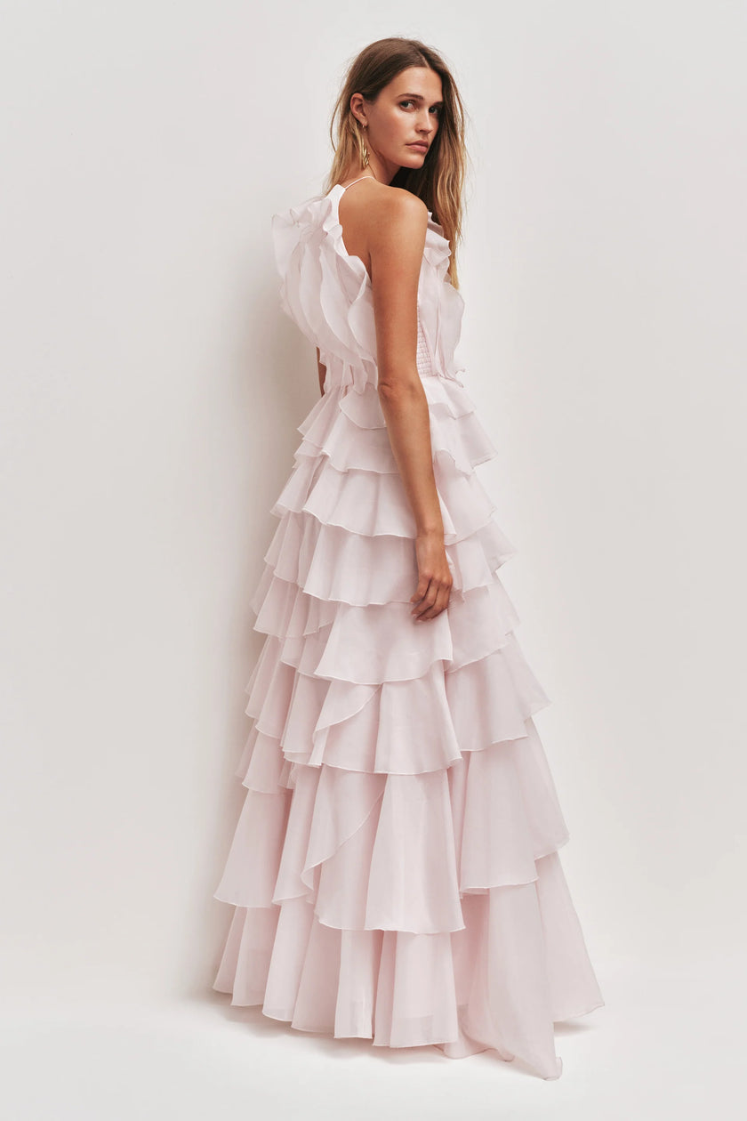 CLE GOWN HALTER NECK TIERED GOWN