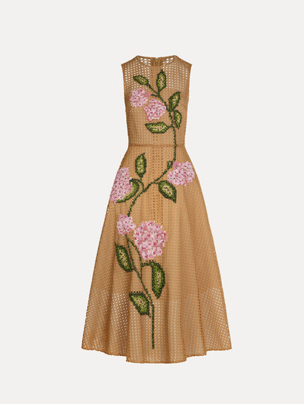 PORCELAIN FLOWER LATTICE DRESS