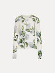 PORCELAIN FLOWER PRINTED CARDIGAN
