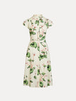 CHINE CYCLAMEN COTTON POPLIN CAP SLEEVE DRESS