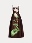 CHINE CYCLAMEN FAILLE COCKTAIL DRESS