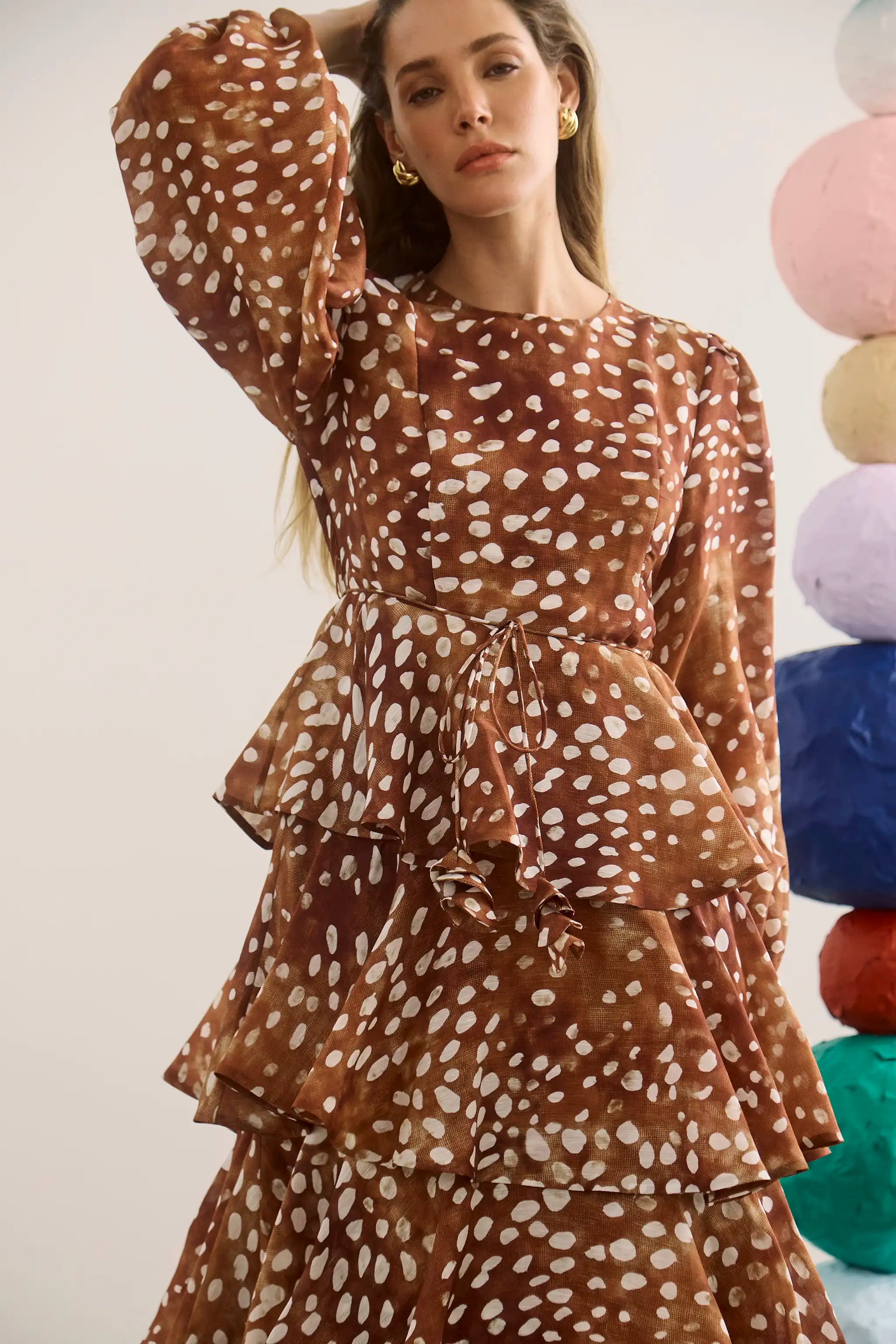 CHELSEA DRESS IN DAPPLED DOE