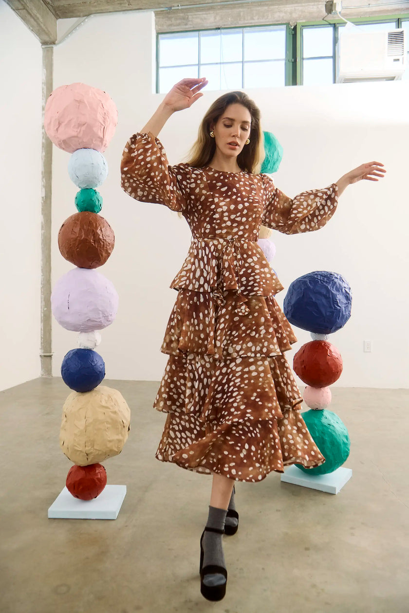CHELSEA DRESS IN DAPPLED DOE