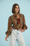 KARIS BLOUSE IN AMBER GLEN BROWN