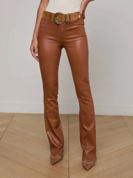 SELMA COATED BOOTCUT JEAN IN COGNAC COATED